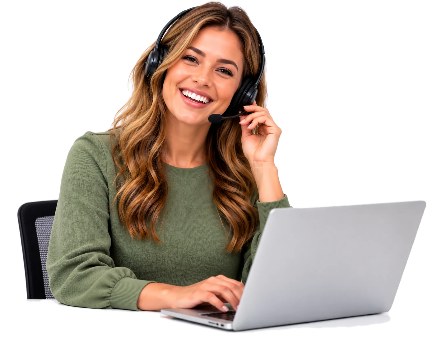 Friendly YoMarkets support agent with a headset ready to help
